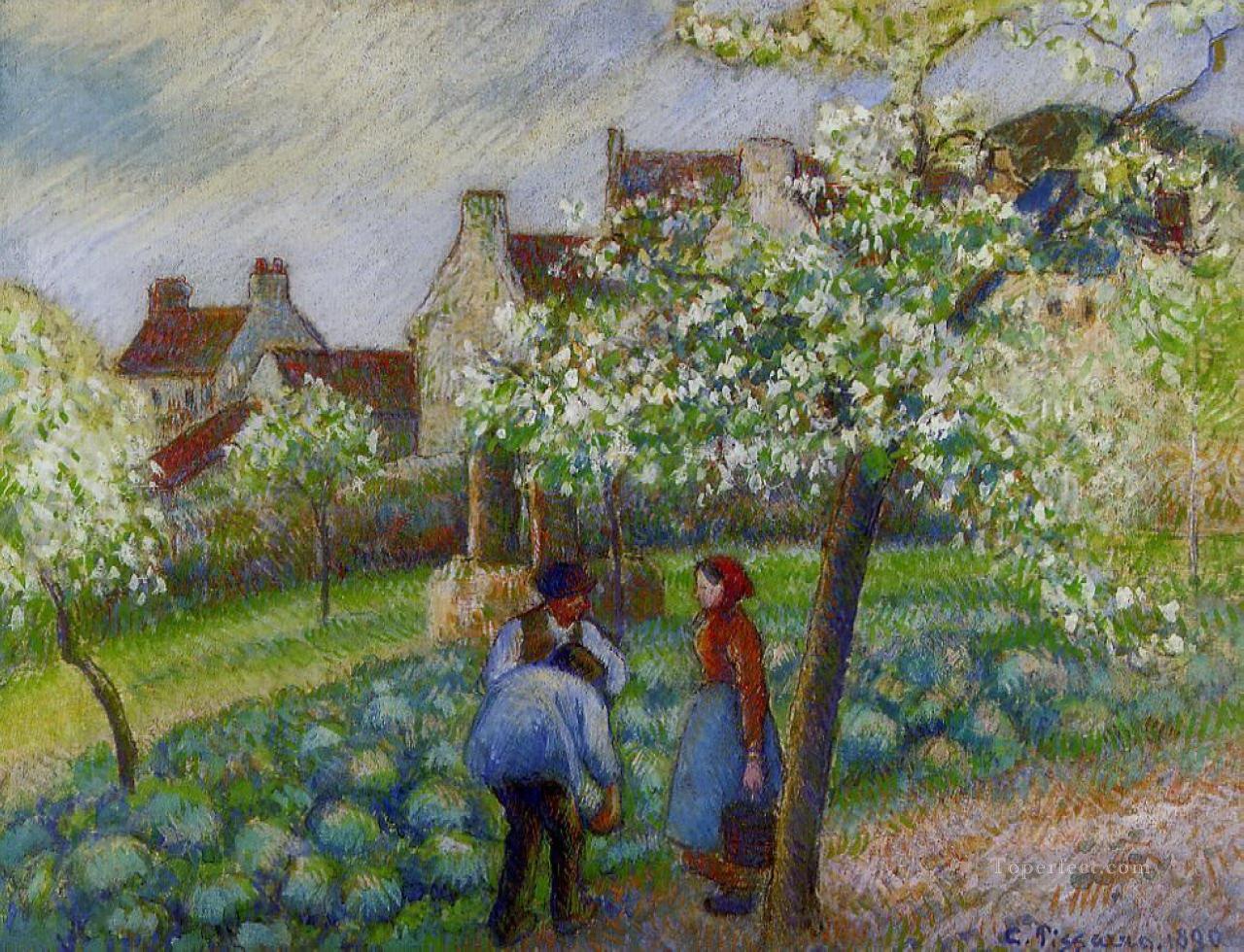 flowering plum trees Camille Pissarro Oil Paintings